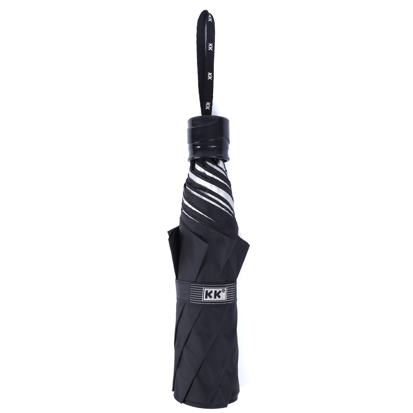 3 Fold KK (Black-Silver) | Manual Open Umbrella – Compact & Weather-Resistant