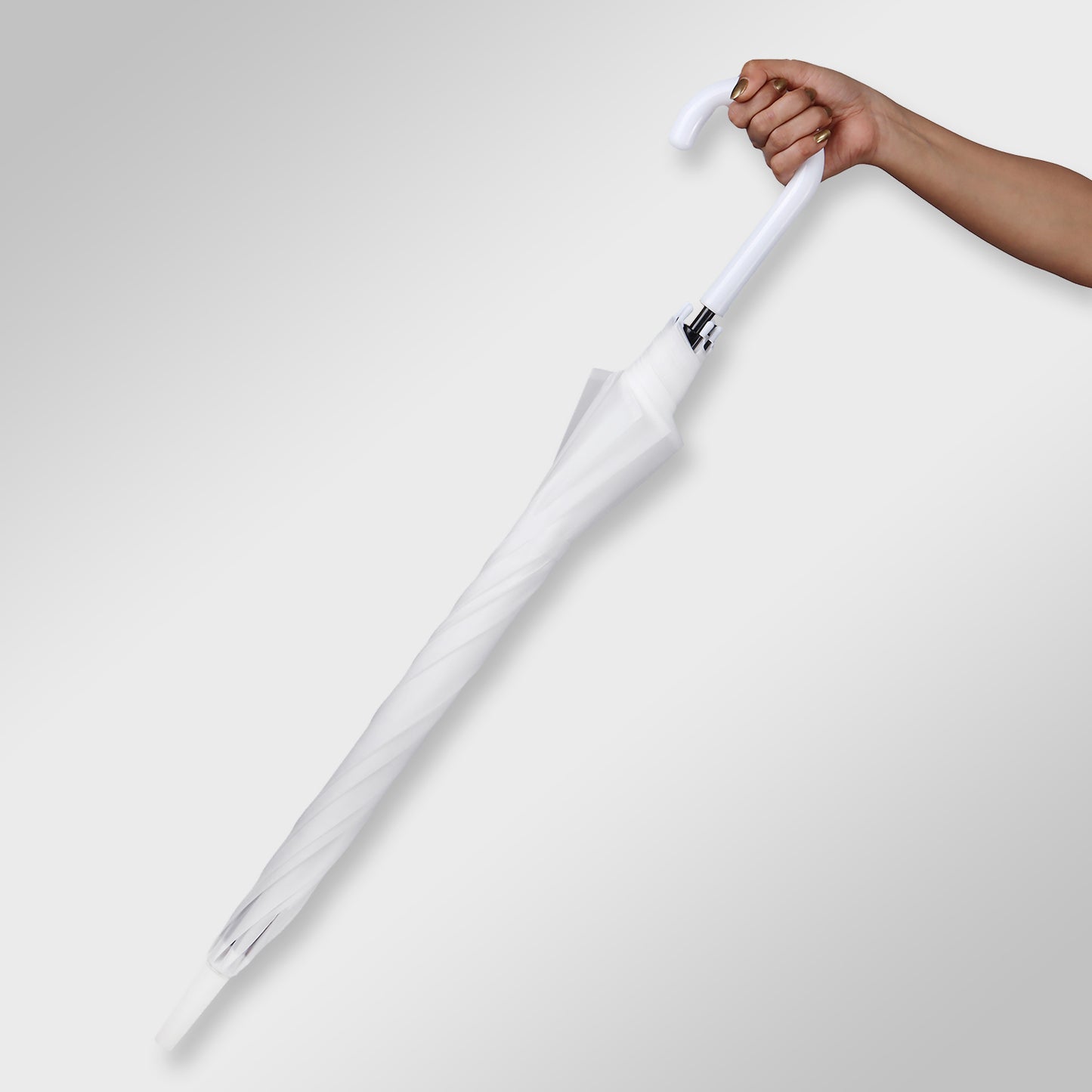 SNOW | Automatic Open Straight Fashion Umbrella (White)
