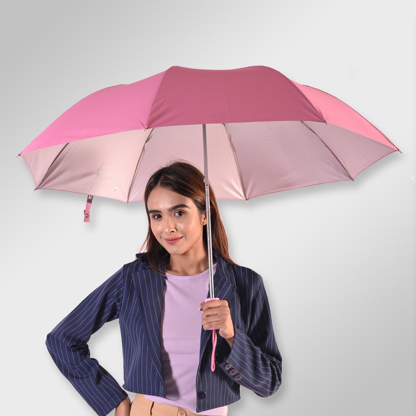METRO (Mono-Silver) | Manual Open 2-Fold Umbrella - Compact and Vibrant (Available in Various Colours)