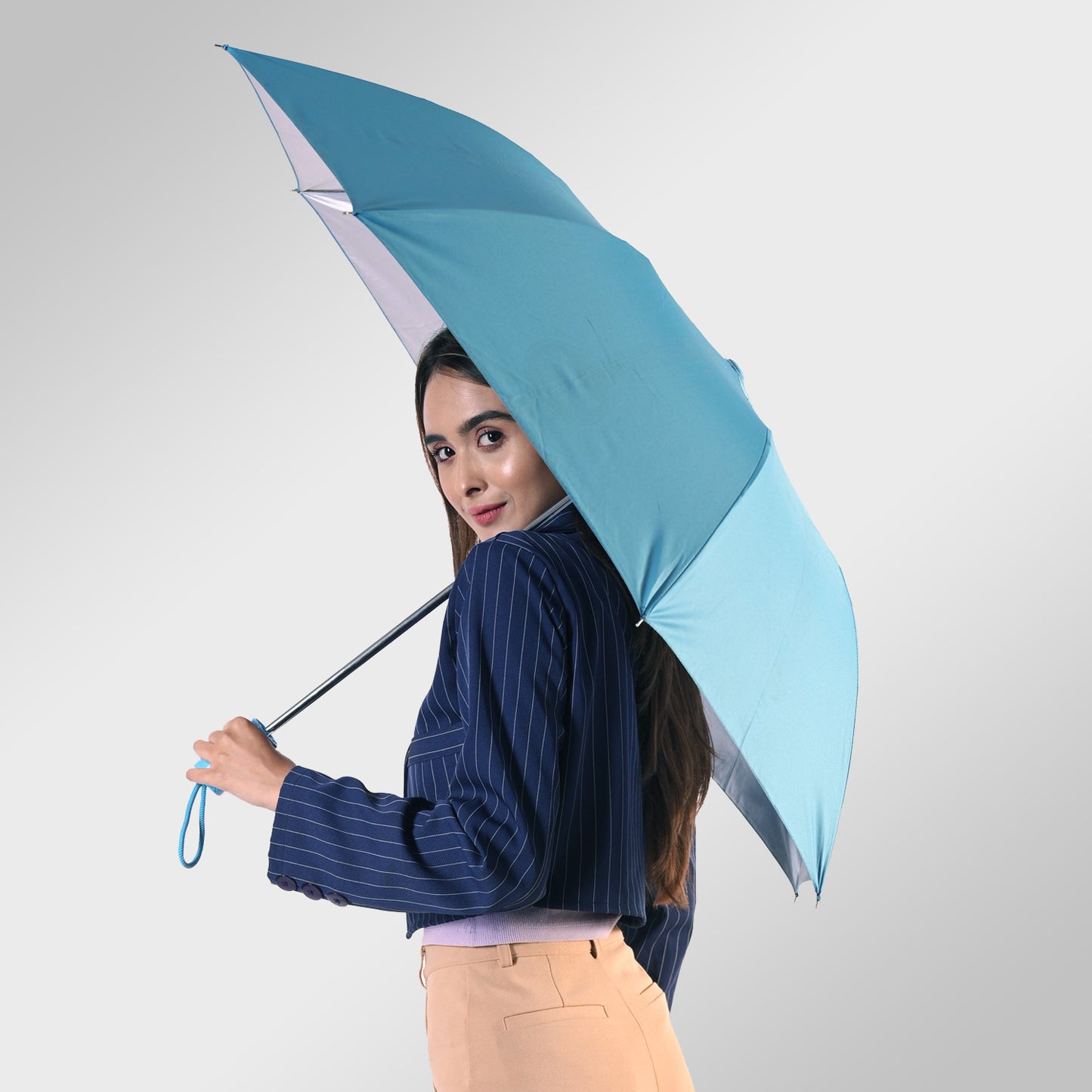 METRO (Mono-Silver) | Manual Open 2-Fold Umbrella - Compact and Vibrant (Available in Various Colours)
