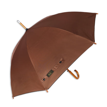 WOODSTAR MONO-SILVER | Automatic Open Straight Fashion Umbrella – Premium Wooden Frame (Available in Various Colours)