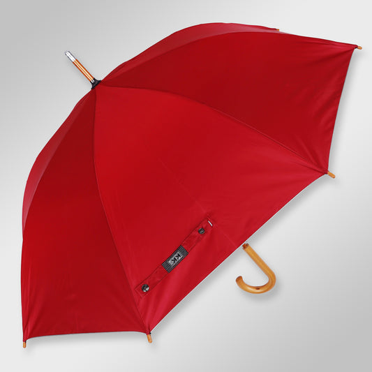WOODSTAR MONO SILVER |  Automatic Open Fashion Umbrella (Deep Red)