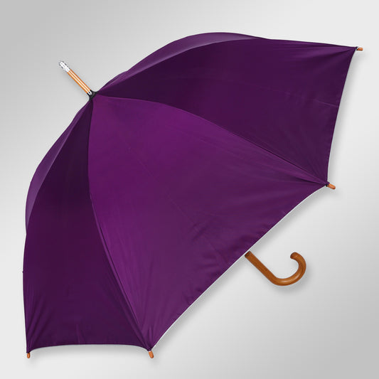 WOODSTAR MONO SILVER |  Automatic Open Fashion Umbrella (Deep Purple)