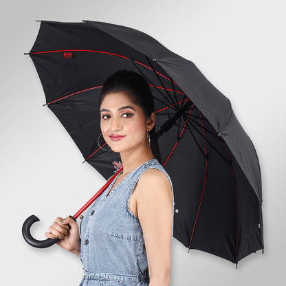 SUPERSTAR (Black Canopy, Coloured Frame) | Automatic Open Straight Fashion Umbrella – Durable & Stylish (Available in Various Colours)